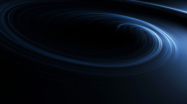 Abstract Futuristic Blue Swirl Lines on Dark Background