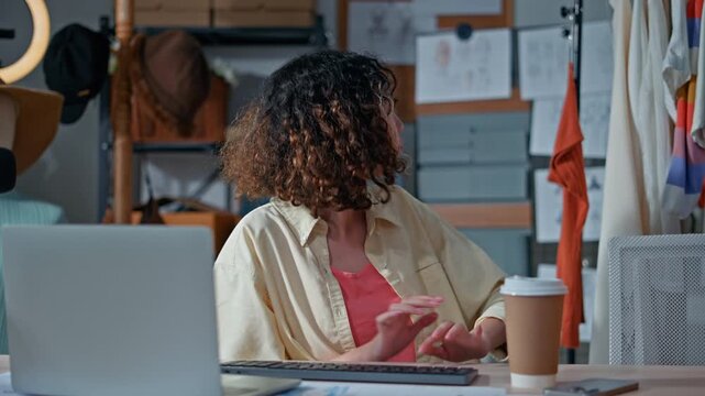Women use laptop or phone for home office,package and e commerce checklist with stock to customer.Small business people with digital tech,logistics fulfillment,box and phone for online website order