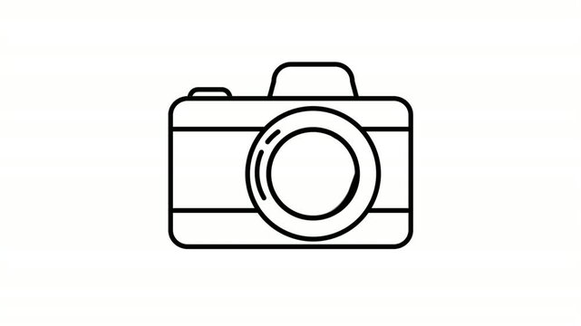 camera animated icon showing photo camera device outline