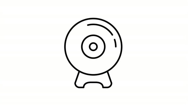 camera animated icon showing webcam device with stand
