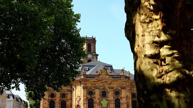 the famous ludwigskirche church of saarbruecken germany 4k video