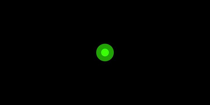 Glowing Green Radar Pulse Signal Isolated on Black Background Overlay