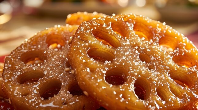 Delicious Golden Lotus Root Slices for Traditional Asian Cuisine
