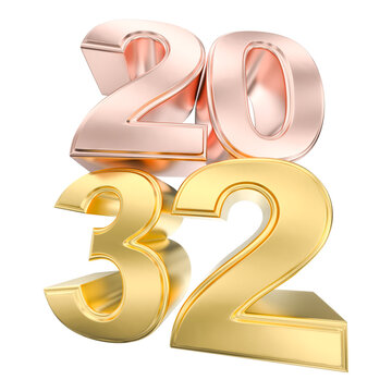 3D gold and rose gold 2032