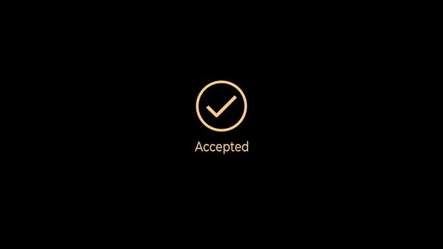 Payment accepted text with minimalist loading and checkmark concept on the transparent background. Motion graphics of secure payment accepted idea. 4k video. 