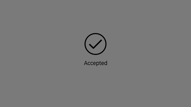 Payment accepted text with minimalist loading and checkmark concept on the transparent background. Motion graphics of secure payment accepted idea. 4k video. 