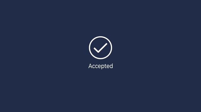 Payment accepted text with minimalist loading and checkmark concept on the transparent background. Motion graphics of secure payment accepted idea. 4k video. 