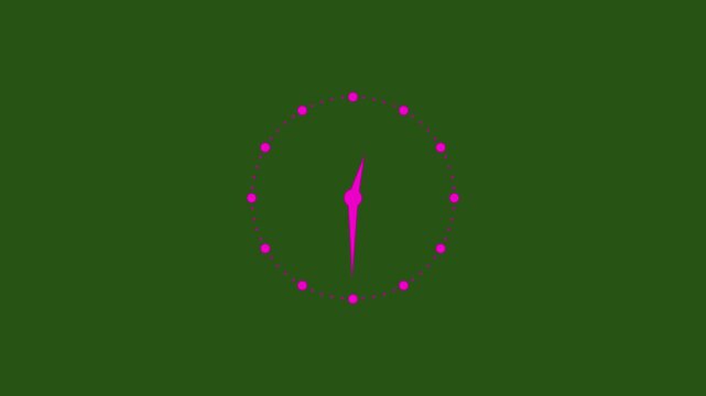 Clock animation icon. Reverse clock animation showing time running. abstract analog clock animation.4k