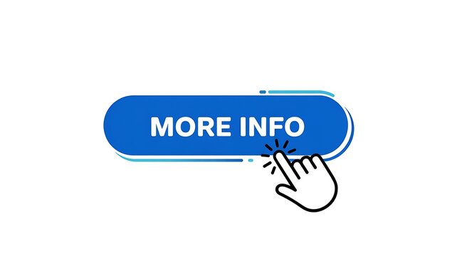 Blue More Info button with a hand cursor clicking on a digital web interface element.