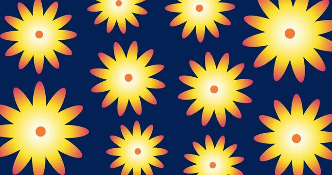 vibrant yellow flower heads arranged in repeating seamless pattern