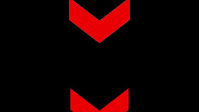 Bold red down arrow chevron symbol pointer icon illustration
