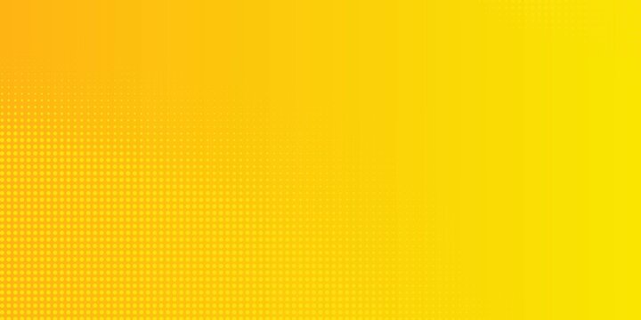 Yellow halftone pattern. Retro comic gradient background. Bright orange pixelated dotted texture overlay concept. dots vector ilustration