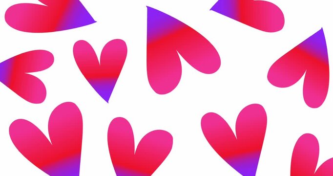 vibrant heart shapes floating in a clean white space