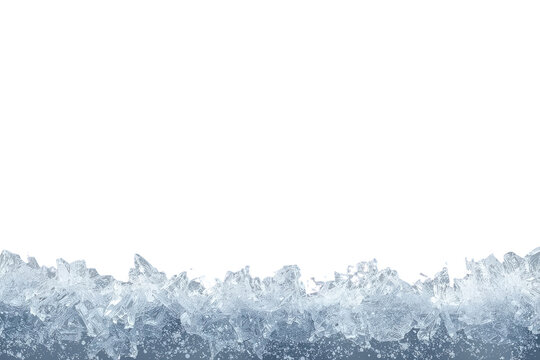Jagged blue ice and snow border strip