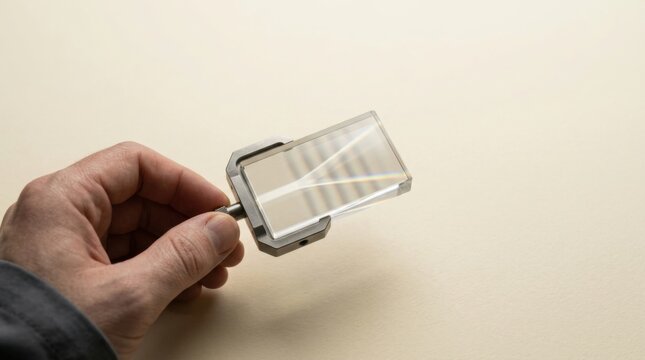 Visualization of deepfake detection through a hand rotating a crystal plate to reveal hidden structural inconsistencies