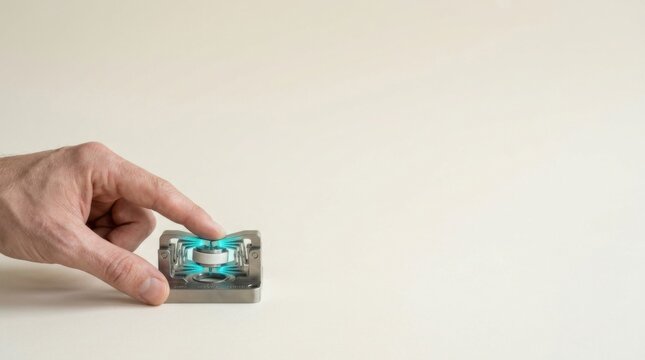 Hand stabilizing small object to illustrate operational resilience in maintaining stable performance after disturbances