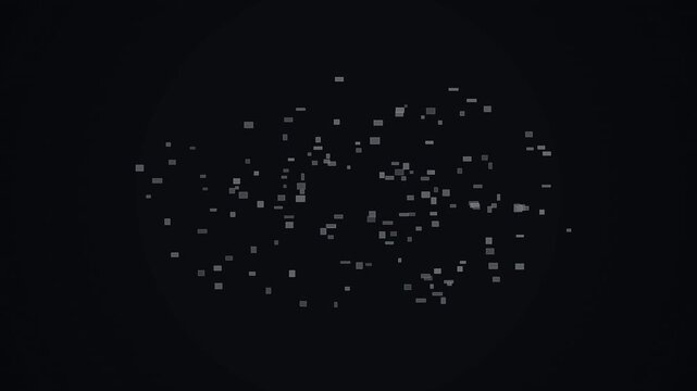 Abstract digital background with floating glowing particles in dark space