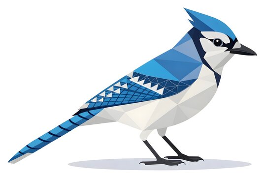Blue jay bird standing on one leg