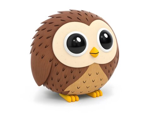 Cute cartoon owl with big eyes