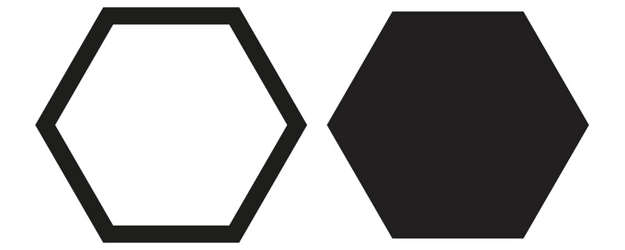Hexagon icon of vector geometry hexagonal six sided polygon hexagon line
