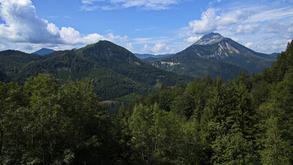 Fototapeta premium View of Ötscher from the railway 