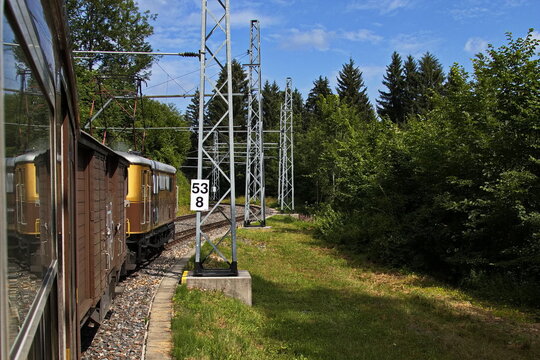 Narrow-gauge railway "Mariazellerbahn" from Sankt P&ouml;lten to Mariazell, Austria, Europe
