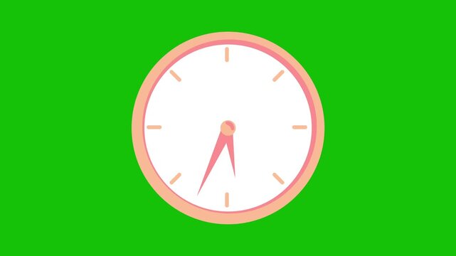 Analog wall clock hands moving quickly in motion animation video footage