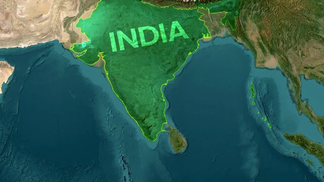 Goa state highlighted on Indian map zoom in motion footage animation
