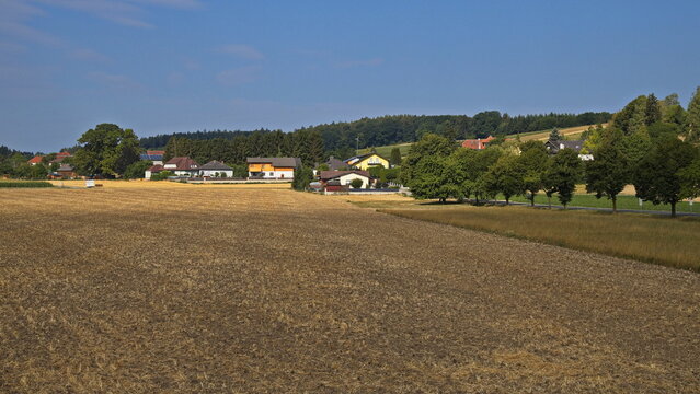 View of village Baumgarten from the train "Mariazellerbahn", Lower Austria, Austria, Europe
