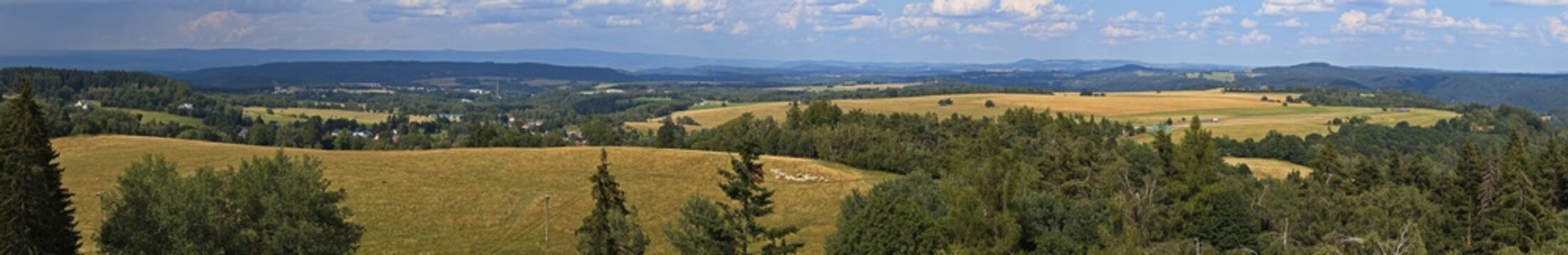 Panoramic view from the spiral lookout at Krasno nad Teplou,Karlovy Vary Region,Czech Republic,Europe
