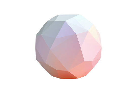 Large pastel low poly faceted sphere