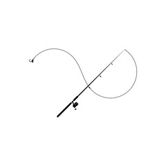 Fishing rod sign icon isolated on white background © sljubisa
