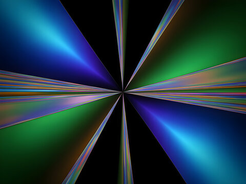 Abstract Radial Burst Background with Blue Green Light