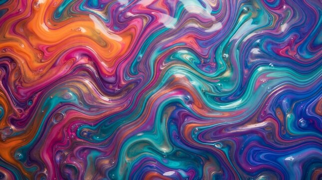 Vibrant swirling colors abstract liquid paint fluid art background