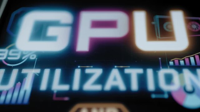 GPU utilization dashboard displays 96 percent processing load