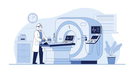 Fototapeta premium Medical Scan Procedure Isolated Transparent Background