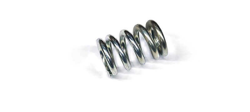 A spring is a device made of metal coiled into a loop. It has the property of being elastic and returning to its original shape when a force is applied.