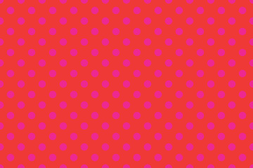 Deep Pink colour polka dots pattern over Firebrick colour useful as a background. © Pisan