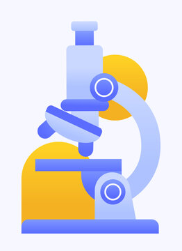 Scientific laboratory microscope icon for biology research and education. Vector illustration