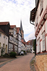 Obraz premium Blick in die Historische Altstadt der Hansestadt Korbach in Hessen 