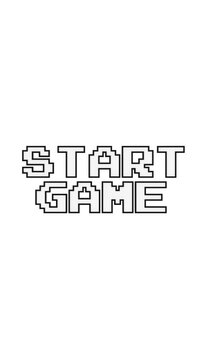 4k Resolution Vertical Video for Social Media:  Retro Pixel Start Game Concept. White Pixel Blocky Arcade Text With Black Outline In Old Computer Game Style Animated On White Background 