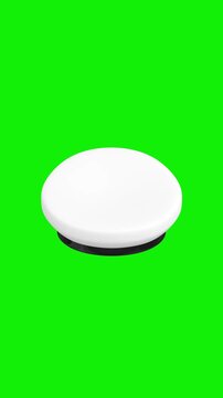 4k Resolution Vertical Video for Social Media: Maritime Captain, Naval Uniform, Leadership And Nautical Authority Concept. White Sailor Cap With Gold Anchor Emblem Loop Animated On Green Background 
