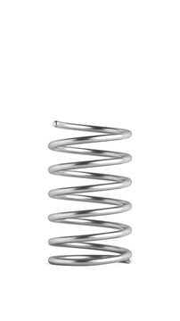 4k Resolution Vertical Video for Social Media: Mechanical Motion Concept. Metal Spring Compression And Release Animation With Silver Coil, Elastic Movement On  White Background With Alpha Matte
