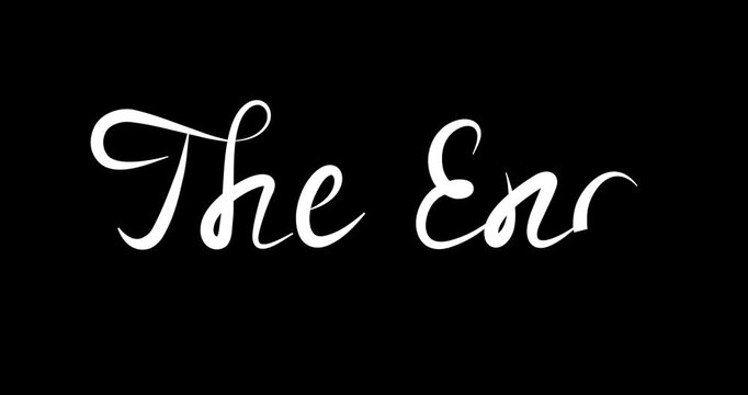 4k Resolution Video: Conclusion, Finale, Closing Scene, Story Completion And Farewell Concept. Animated Elegant White The End Script Lettering Centered On A Black Background