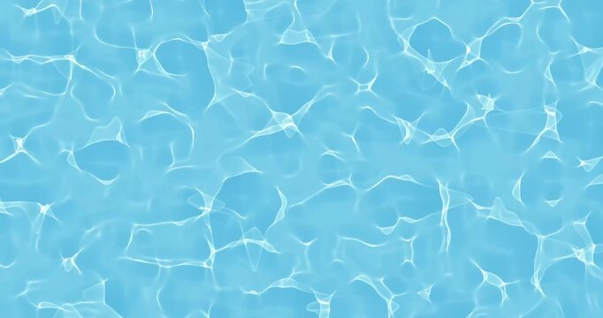 4k Resolution Video: Water Reflection, Summer Freshness, Pool Surface, Aquatic Calm, Light Refraction And Relaxation Concept. Abstract Blue Water Caustics And Ripples Animated Background
