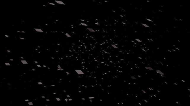 White paper animation flying on black background, 
paper falling down animation. paper sheet flying 4k Video.  flying papers 4k Video Concept of Wasted Life, 
Circles floating in 3D space