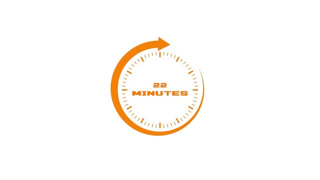 22 Minute Countdown Timer for Focus, Task Planning and Time Tracking with Circular Progress Animation
