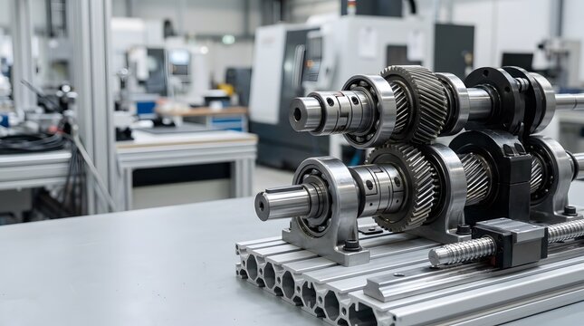 precision machine transmission assembly featuring bearings gears and couplings for industrial power transfer mechanical engineering and automated equipment