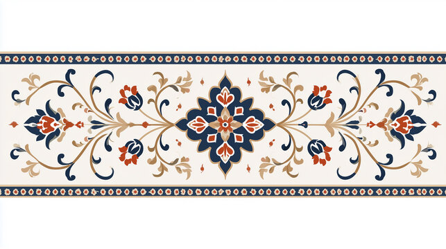 Ornamental arabesque scrollwork border design