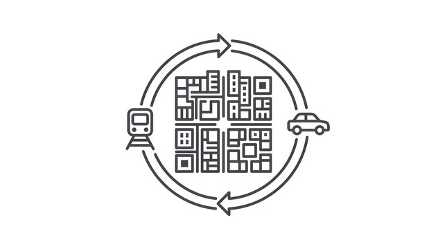 Interconnected Transportation Modes Qr Code Concept for Urban Mobility Solutions